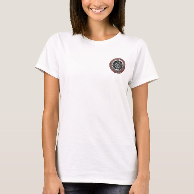 [700] Vegvisir - Viking Silver Magic Runic Compass T-Shirt (Vorderseite)