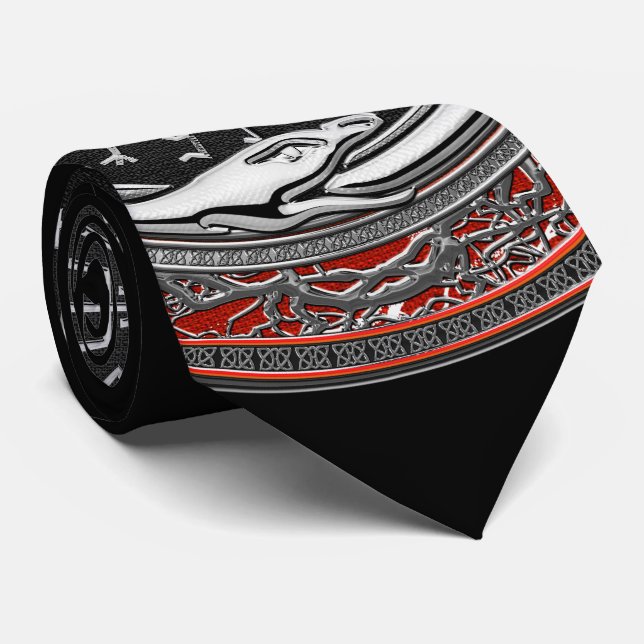 [700] Vegvisir - Vikings silberner magischer Runic Krawatte (Gerollt)