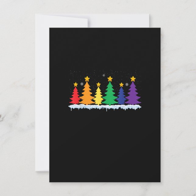 702p LGBT Flag Christmas Tree Merry Xmas Gay LGBT  Einladung (Vorderseite)