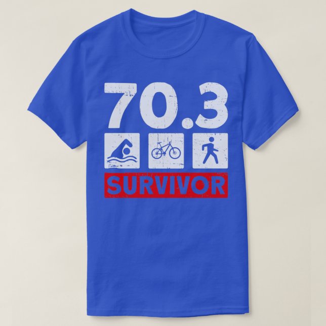 703 Survivor Half Triathlon Training Triathlete T-Shirt (Design vorne)