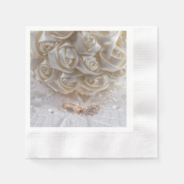 7060-Bridal Bouquet mit Hochzeitsrennen Serviette (Vorderseite)