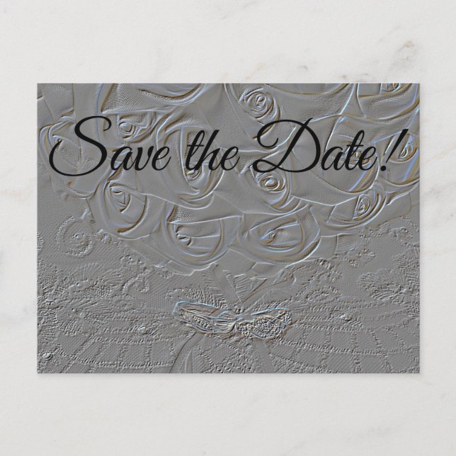 7060-E-Embossed Bouquet & Rings Postkarte (Vorderseite)