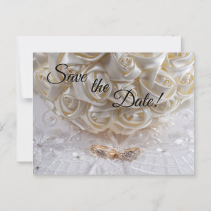 7060-Wedding Bouquet & Rings Postkarte