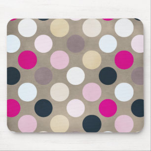 7096_polka-dots-44-pink-braun POLKA DOTS HOT PINK Mousepad