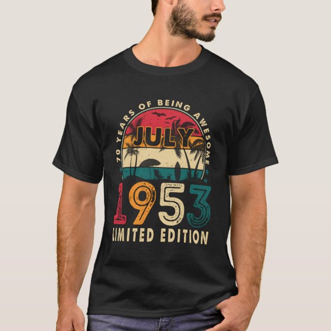 70. 70 Phantastisch seit Juli 1953 T-Shirt (Vorderseite)