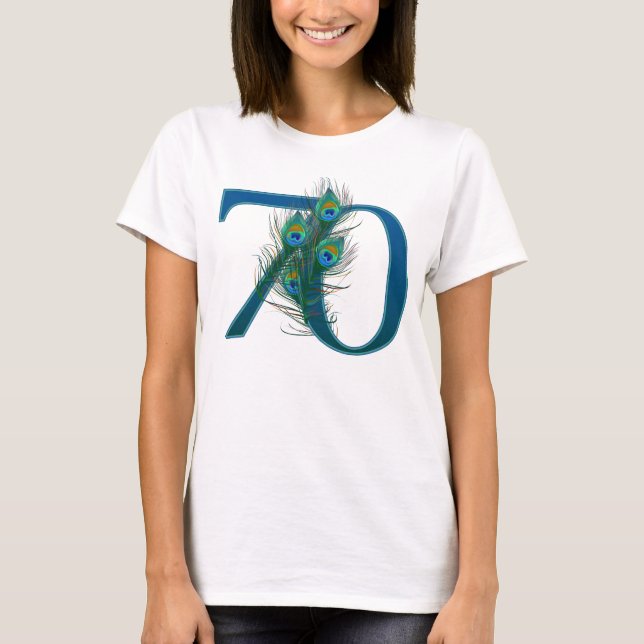 70/70. Zahlgeburtstag oder -jahrestag T-Shirt (Vorderseite)