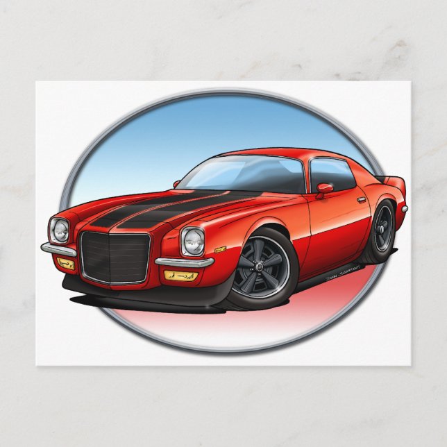70-73 Red B Camaro.png Postkarte (Vorderseite)