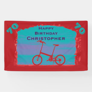 70., 75., Geburtstags-Party-Fahrrad Banner