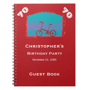 70., 75. Geburtstags-Party-Gast-Buch, rotes Notizblock