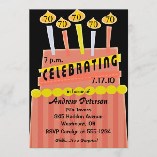 70. - 79. Geburtstags-Party-personalisierte Einladung