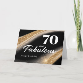 70 and Fabulous Black Gold 70th Birthday Karte