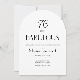 70 and Fabulous Seventy Birthday Invitation Einladung
