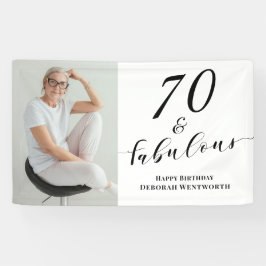 70 and Fabulous Seventy Birthday Photo Script Banner