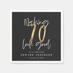70 aussehen gut Gold Geburtstagsparty Serviette