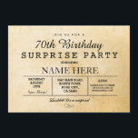 70. BIRDERTAGSPARTEI ÜBERRASCHUNG VINTAGEN 60. INV EINLADUNG<br><div class="desc">Vintage Geburtstagsparty einladen. Perfekt für jedes Alter Geburtstagsparty...  ÄNDERN SIE DEN TEXT EINFACH,  UM IHR PARTY . Rückdruck im Lieferumfang enthalten.</div>