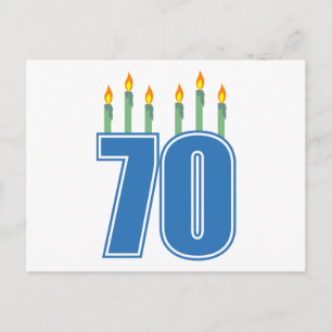 70 Birthday Candles (blau / grün) Postkarte