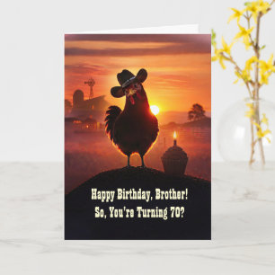 70. Bruder Alles Gute zum Geburtstag Lustiges Huhn Karte