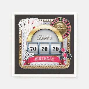 70. Casino Poker Spielkarte Geburtstag Napkins Serviette