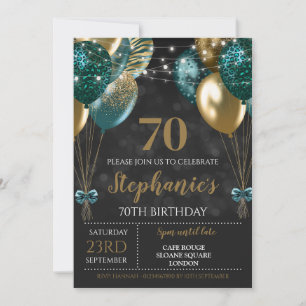 70. Einladung Türkisgrüne Goldene Einladung