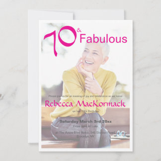 70 & Fabulous | Elegante Siebzigste Geburtstagsfei Einladung