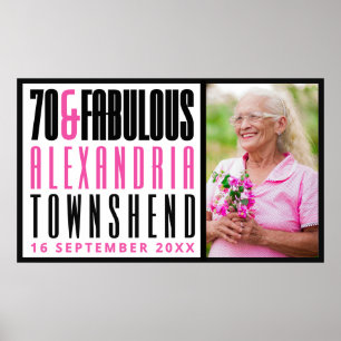 70 & Fabulous Fette Typografie Foto 70. Geburtstag Poster