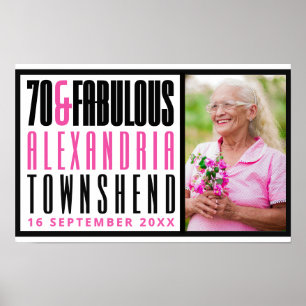 70 & Fabulous Fette Typografie Foto 70. Geburtstag Poster