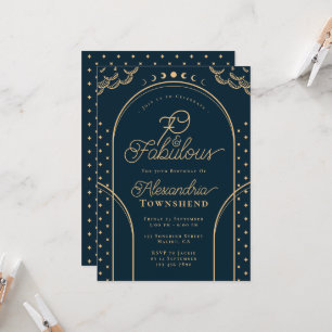 70 & Fabulous Gold Vintage Tarot 70. Geburtstag Einladung