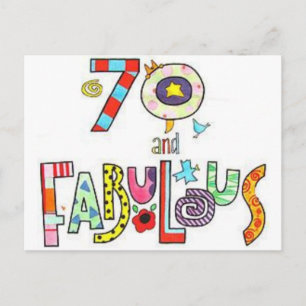 70 & Fabulous - Happy 70. Geburtstag Postkarte