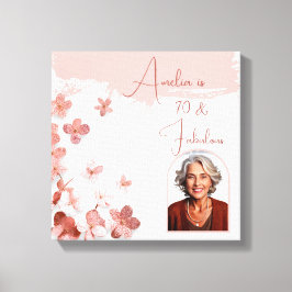 70 & Fabulous Pink Glitzer Blume Foto Geburtstag Leinwanddruck