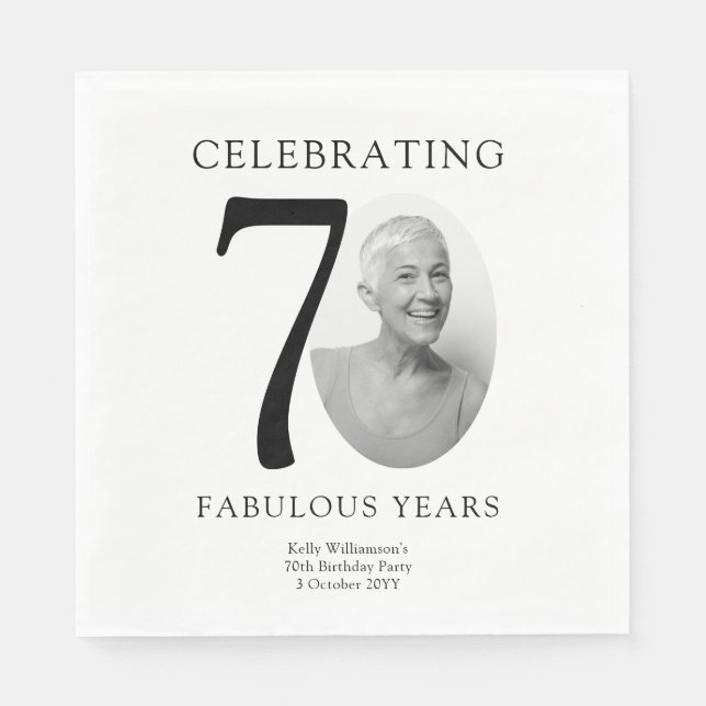 70 Fabulous Years 70. Geburtstag Serviette (Vorderseite)