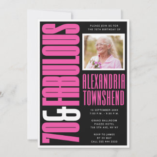 70 & Fantastisch Fette Rosa Schwarze 70. Geburtsta Einladung