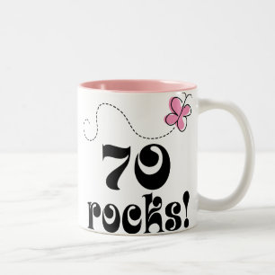 70. Felsen-Schmetterlings-Geschenk-Tasse des Zweifarbige Tasse
