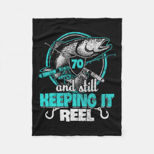 70. Fishing Funny Birthday Shirt Fisherman Keepin Fleecedecke