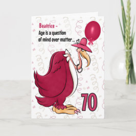 70. Funny Birthday Pink Buzzard mit Namen Karte