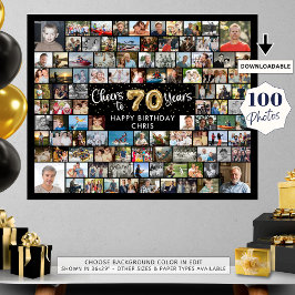 70. Geburtstag 100 Fotos Schwarzes Gold jubeln bis Poster