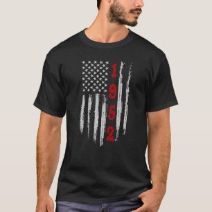 70. Geburtstag 1952 Vintage amerikanische Flagge T-Shirt