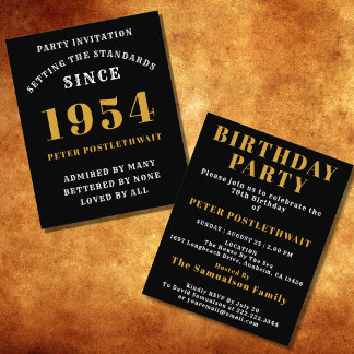 70. Geburtstag 1954 Schwarzes Gold Personalisiert  Flyer