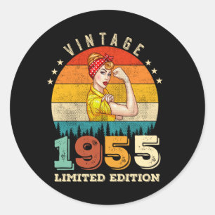 70. Geburtstag 1954 Vintage 70. Geburtstag Frauen Runder Aufkleber