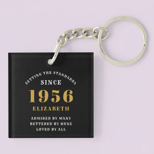 70. Geburtstag 1956 Schwarz Gold Für Sie Personali Schlüsselanhänger