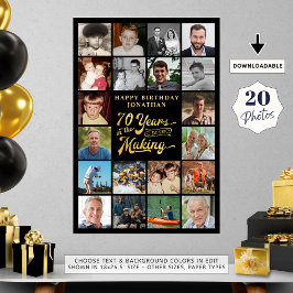 70. Geburtstag 20 Foto 70 Jahre im Making Poster