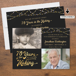 70. Geburtstag 2 Fotos 70 JAHRE IM MAKING Einladung