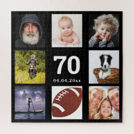 70. Geburtstag 70 Foto Collage Typ Mann schwarz Puzzle