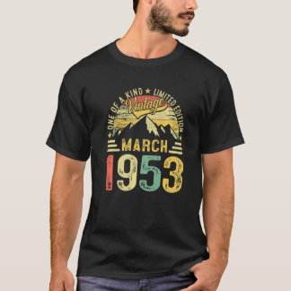 70. Geburtstag 70 Jahre Vintager März 1953 Retro T-Shirt