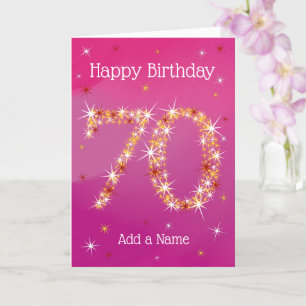 70. Geburtstag - 70. Stars - Rosa - Alter Karte