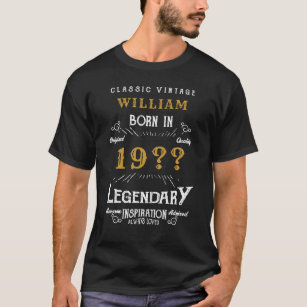 70. Geburtstag Add Name Jahr Legendary Black Gold T-Shirt