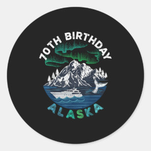70. Geburtstag Alaska Nordlichter Familienkreuzfah Runder Aufkleber