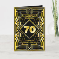 70. Geburtstag Art Deco Gold Black Great Gatsby
