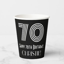 70. Geburtstag — Art Deco Inspiriert Look "70" + N Pappbecher
