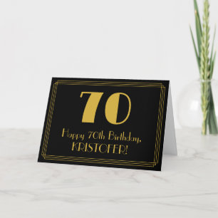 70. Geburtstag: Art Deco inspiriertes Aussehen "70 Karte