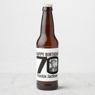 70. Geburtstag, benutzerdefiniertes Foto Bierflaschenetikett